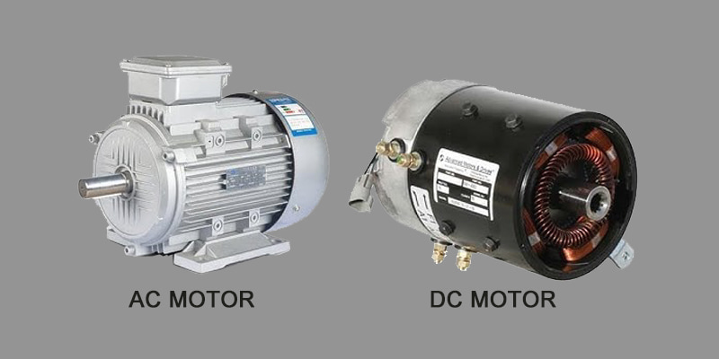 An exploded-view diagram or cutaway photo showing the internal components of a brushless DC motor next to a traditional AC motor, contrasting the complexity.