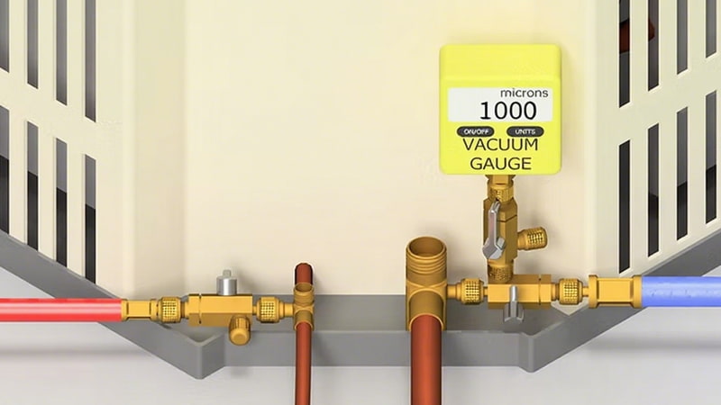 a digital micron gauge that shows a high reading